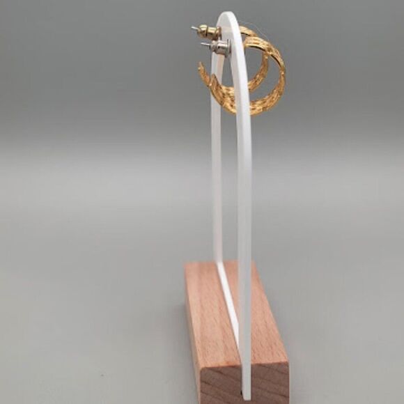 Vintage Mesh Link Mini Hoops - Picture 3 of 5